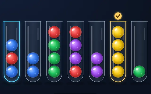 カラーボール仕分け のプレイ画面